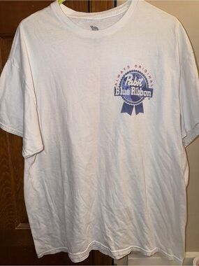 Pabst Blue Ribbon White Logo Short-Sleeve Tee